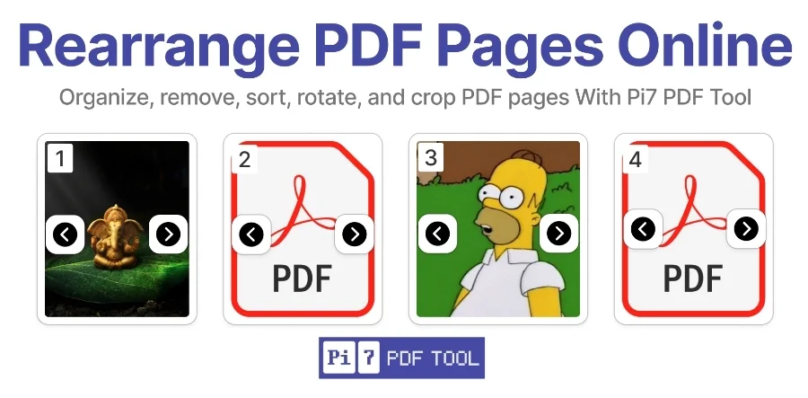 Rearrange PDF pages with Pi7 PDF Tool in seconds
