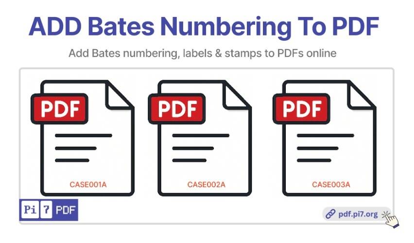 Insert bates labeling into a PDF with Pi7 PDF Tool