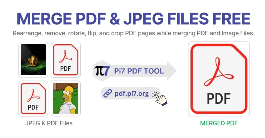 Merge your JPEG, PNG, and PDF files into a single PDF with Pi7 PDF Tool