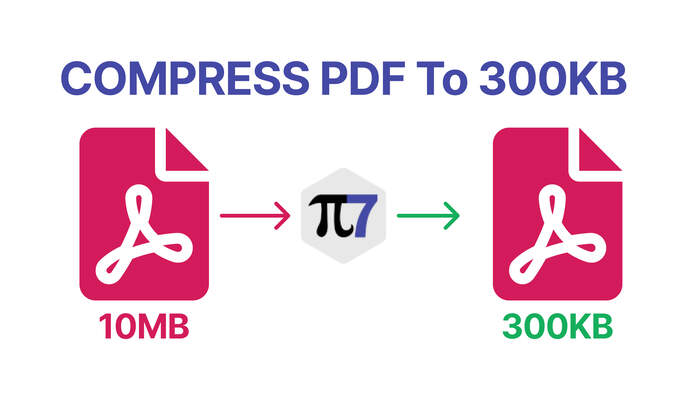 Compress PDF to 300kb with Pi7 PDF Compressor Tool.