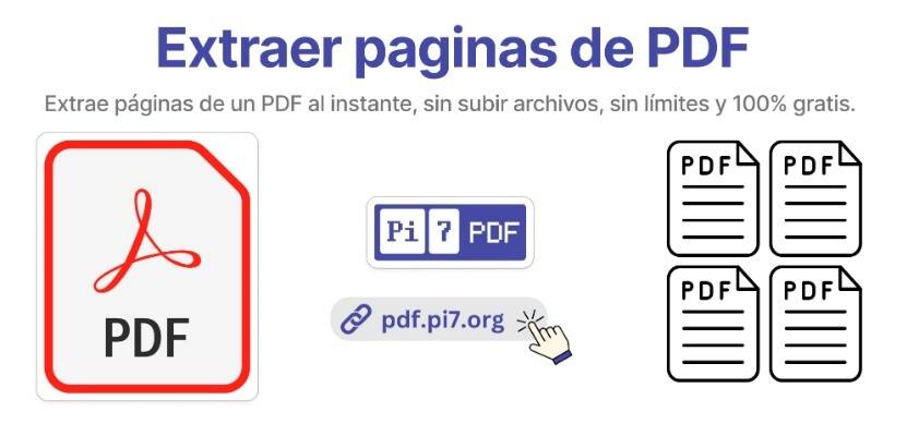 Extrae páginas de un PDF al instante, sin subir archivos, sin límites y 100% gratis.