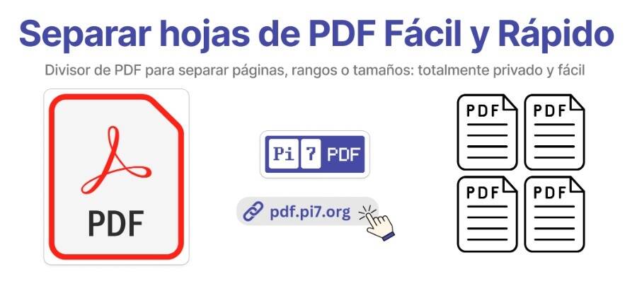 Dividir PDF en línea con Pi7 de forma gratuita